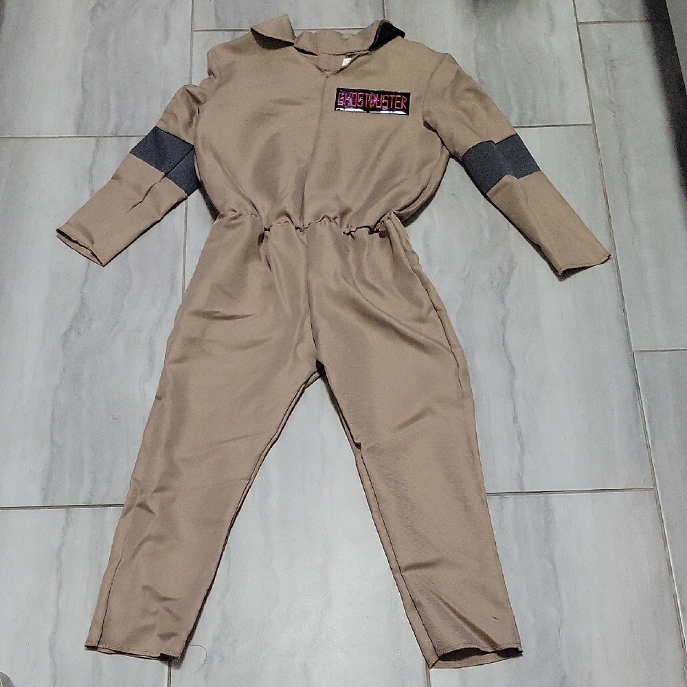 Kids Ghostbuster Costume With Ghostbuster Mono- Tan  and Black SZ (4-6)
